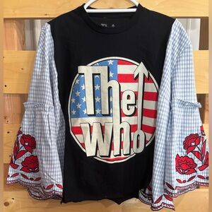 Black and Blue Graphic Women's Top